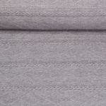 Strickjersey - Zöpfe Und Rauten Hellgrau Melange