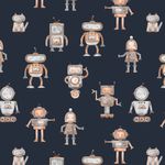 Jersey - Digitale print Robot Navy