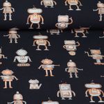 Jersey - Impression digitale Robots Bleu marine