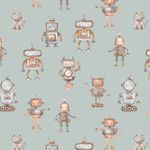 Jersey - Digitale print Robot Mint