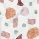 Cotone a nido d'ape - stampa digitale forme bianco marrone