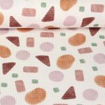 Baumwoll-Waffel - Digitaldruck Formen Weiß Braun