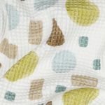 Cotone waffle - Stampa digitale forme bianco verde