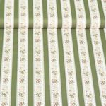 Baumwoll-Popeline - Blumenranken Grün Weiß