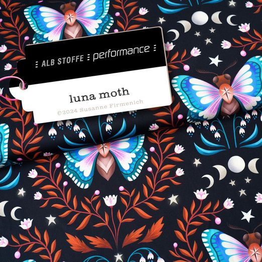 Collection Performance Albstoffe - Luna Moth Noir