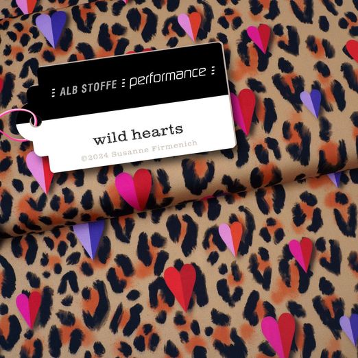 Collection Performance Albstoffe - Wild Hearts Léopard Beige