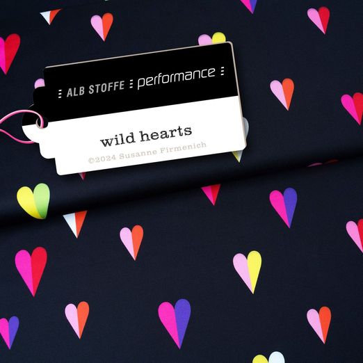 Collection Performance Albstoffe - Wild Hearts Noir