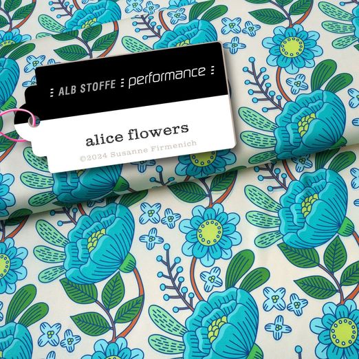 Collection Performance Albstoffe - Alice Flowers Ecru