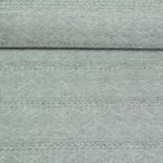 Strickjersey - Zöpfe Und Rauten Salbei Melange