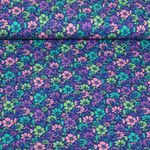 Coton enduit - Petites fleurs Bleu