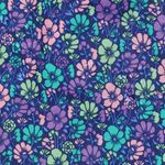 Belagd Bomull – Blå Blommor