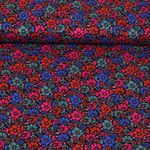 Coton enduit - Petites fleurs Noir