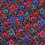 Belagd bomull – Blommor svart