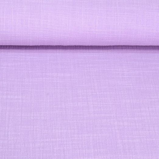 Mousseline de coton Slub effet lin Edouard - Uni Lilas