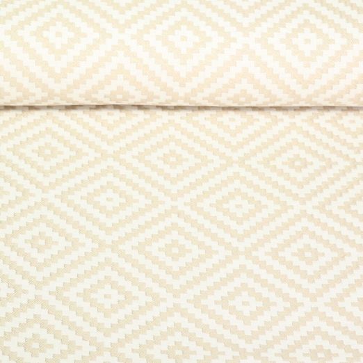 Toile jacquard -  Losanges Ecru Beige