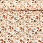 Jersey - Digitaldruck 3D Mini Ponys auf Wolken Beige