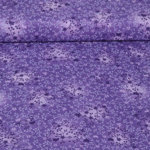 Tissu coton - Batik Branches Violet