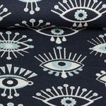 Bio Jacquard Jersey - Hamburger Liebe Magical Shimmer Eye of Enlightment Navy