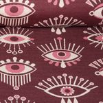 Biologische jacquard jersey - Hamburger Liebe Magical Shimmer Eye of Enlightment Bordeaux