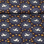 Ekologisk musselin - Magical Shimmer Navy - Digitalt tryck