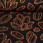 Bio Jacquard Jersey - Hamburger Liebe Magical Shimmer Gems Schwarz