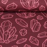 Biologische jacquard jersey - Magical Shimmer Gems Bordeaux