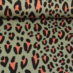 Bio Jacquard Jersey - Hamburger Liebe Magical Shimmer Safari Grün Leo