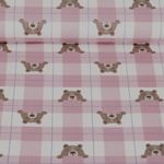 Flanelle de coton - Carreaux Ours Vieux rose