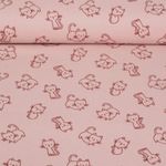 Flanelle de coton - Chats Vieux rose