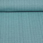 Ekologisk Jacquard Jersey - Magiskt skimmer Zig Zag Stickad Blå