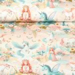 Jersey - Impression digitale Au pays des fées Multicolore Pastel