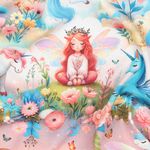 Jersey - digitaalinen painatus monivärisellä petrolilla