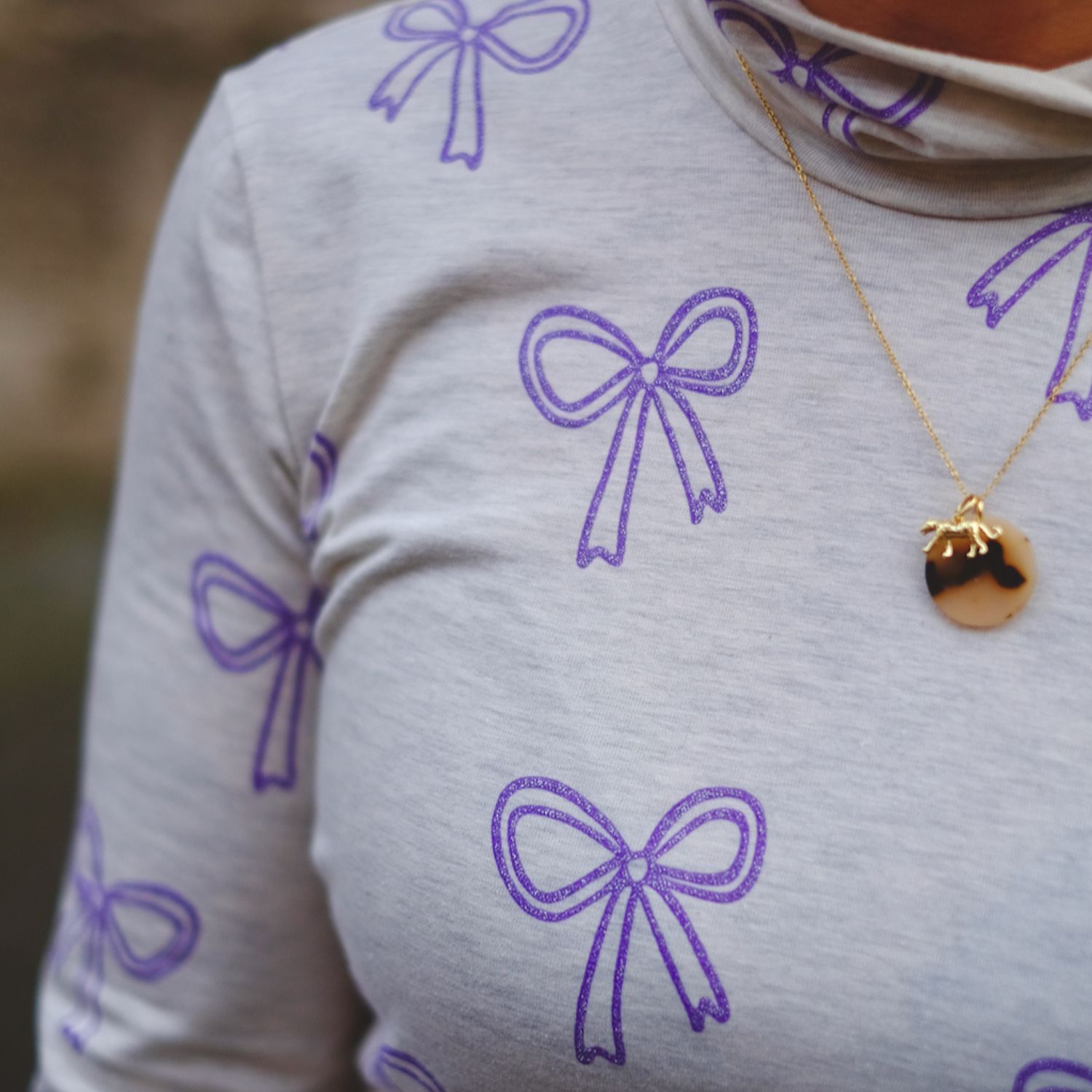 Jersey - Schleifen Glitzer Ecru Melange-1 Jersey - Schleifen Glitzer Ecru Melange-1