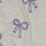 Jersey - Glanzende Strikjes Ecru Melange