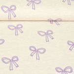 Jersey - Schleifen Glitzer Ecru Melange