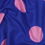 Bomullsflanell - Stora prickar kungblå