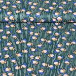 Viscose - Impression sur film Fleurs Vert foncé