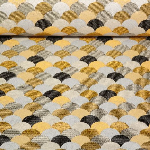 Canvas Jacquard - Ariel Schuppenmuster Gold