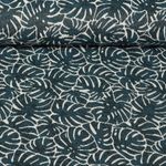 Toile jacquard - Feuilles monstera Vert