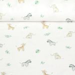 Bio Musselin - Kleine Safaritiere Weiß