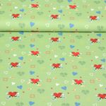 Baumwoll-Popeline - Medizin Jogging Herzen grün