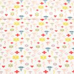 Baumwoll-Popeline - Medizin Asklepiusstäbe Weiß