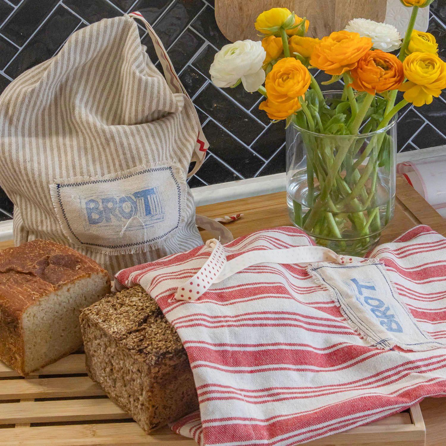 Baumwolle Webware - Küchentuch Streifen Beige Rot-2 Baumwolle Webware - Küchentuch Streifen Beige Rot-2