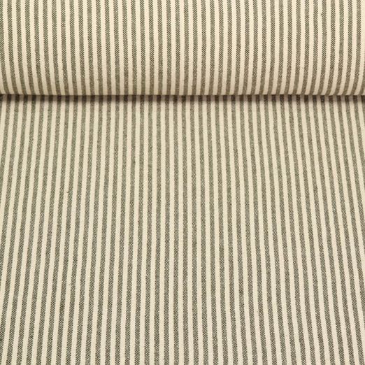 Tissu coton - Torchon de cuisine Mini Rayures Beige Kaki