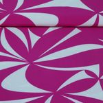 Blusen- und Kleiderstoff - Blüten XXL Stretch Fuchsia Ecru-0