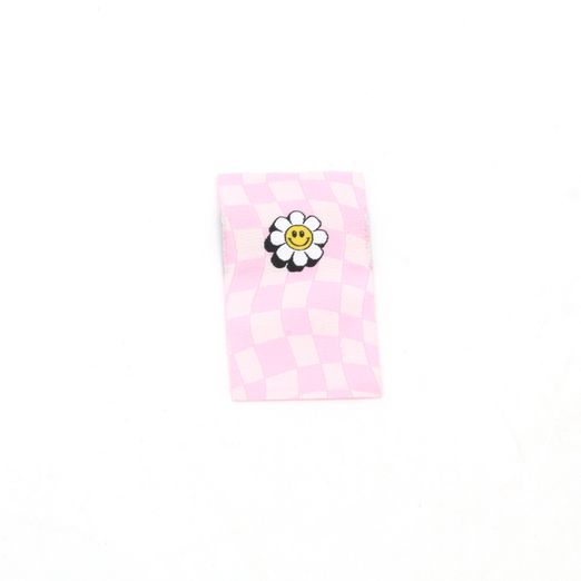 Webetikett - Checker Flower - 30 x 50mm