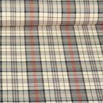 Modestoff - Schottenkaro Ecru Schwarz Rot