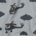 Bomulds-musselin - Double Gauze Helicopter Lyseblå