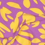 Tecido para blusas e vestidos - Folhas abstratas roxas