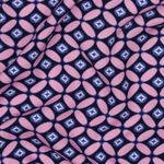 Viscose - Retro nachtblauw roze EcoVero